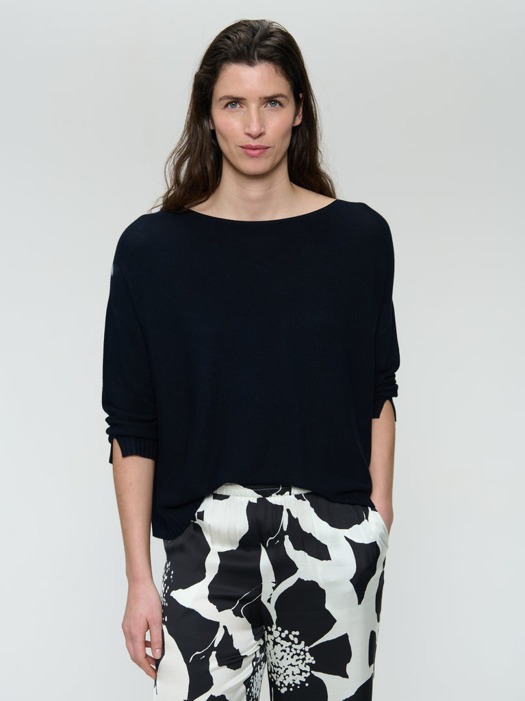 Jane Lushka M205 Seamless Cotton Pullover Blue