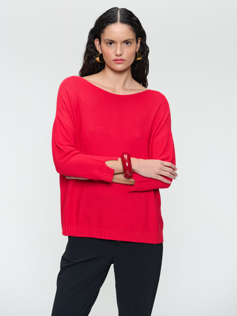 Jane Lushka M205 Seamless Cotton Pullover Corallo