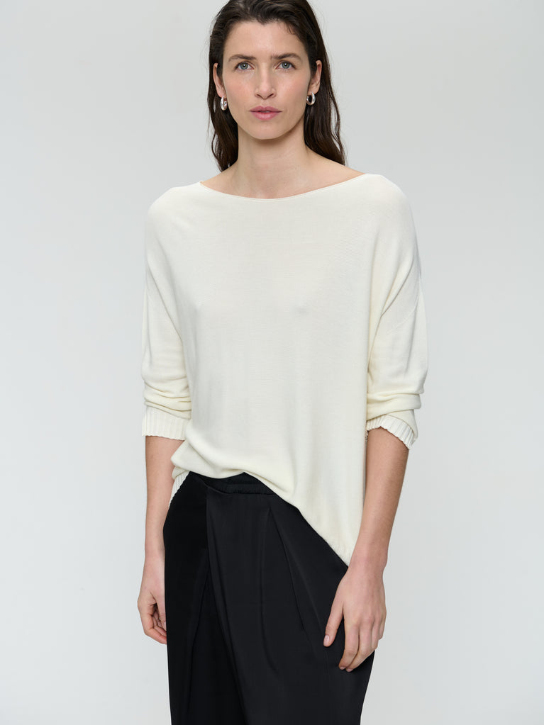 Jane Lushka M205 Seamless Cotton Pullover Ecru
