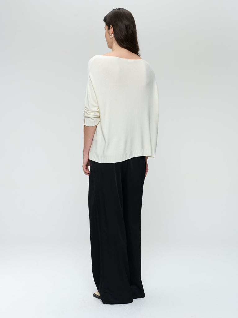 Jane Lushka M205 Seamless Cotton Pullover Ecru