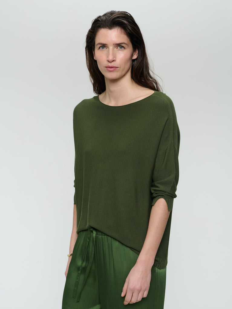 Jane Lushka M205 Seamless Cotton Pullover Verde