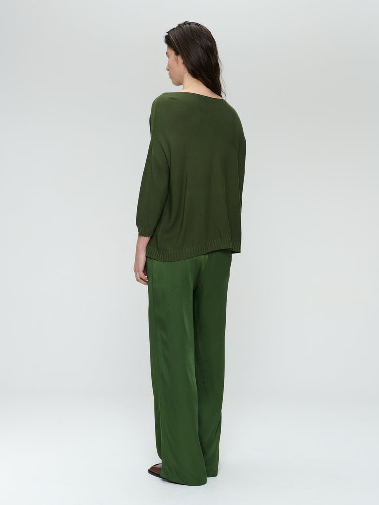 Jane Lushka M205 Seamless Cotton Pullover Verde