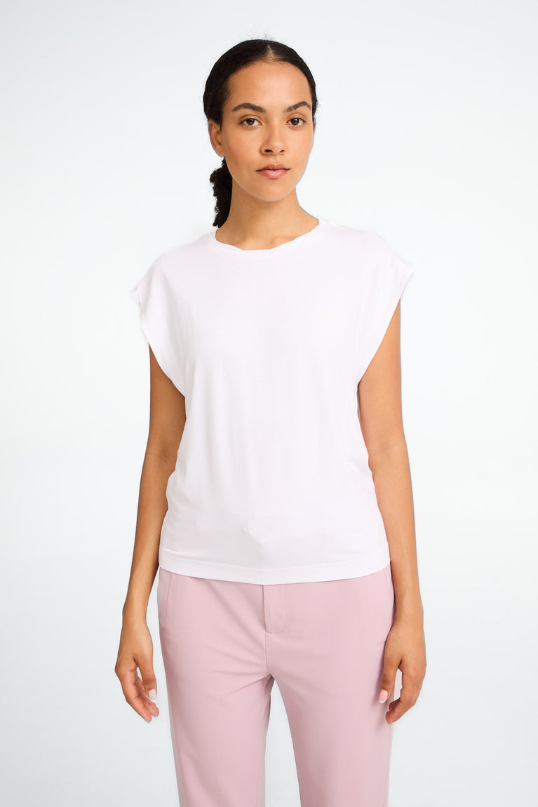 Jane Lushka Maria Strech Viscose Logo Top White