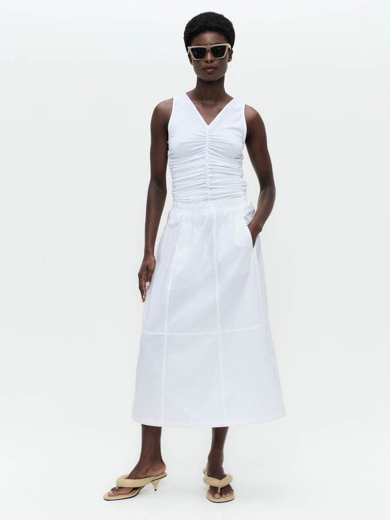 jane lushka Maud cotton poplin skirt White