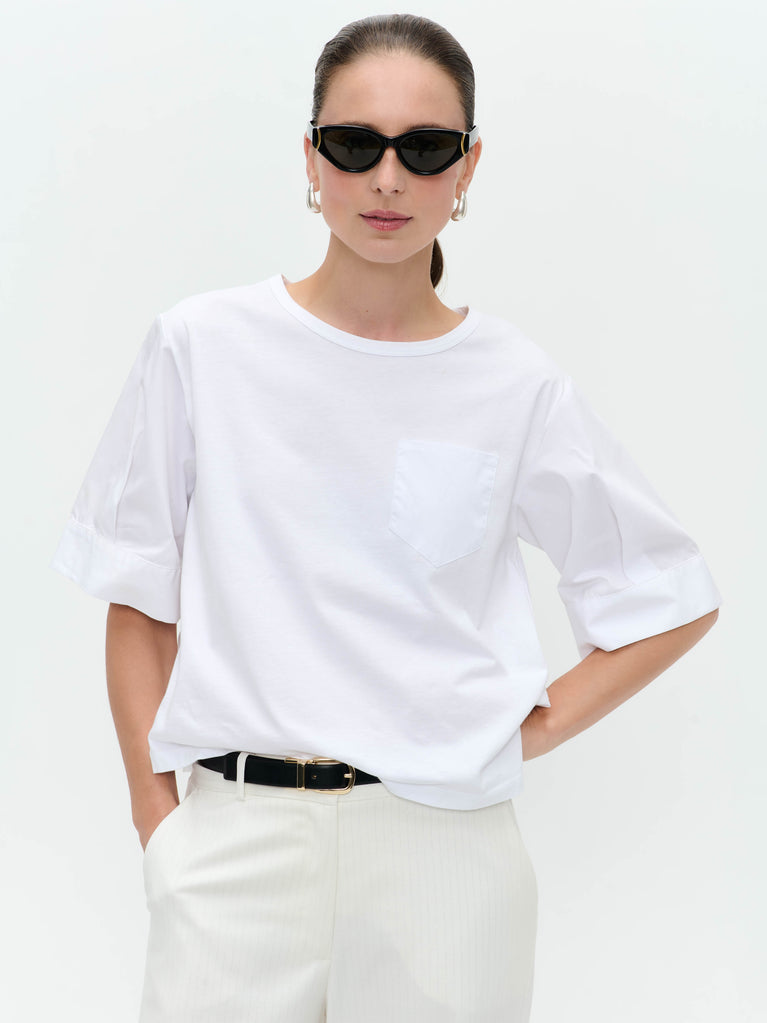 Jane Lushka Molly Mix Cotton Top White