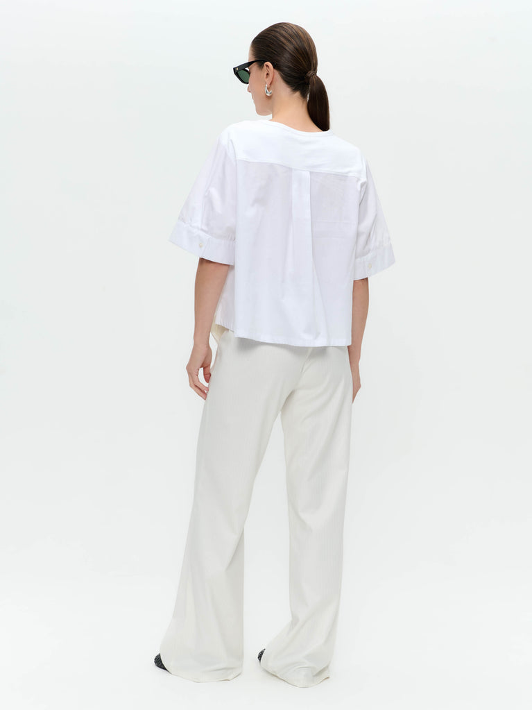 Jane Lushka Molly Mix Cotton Top White