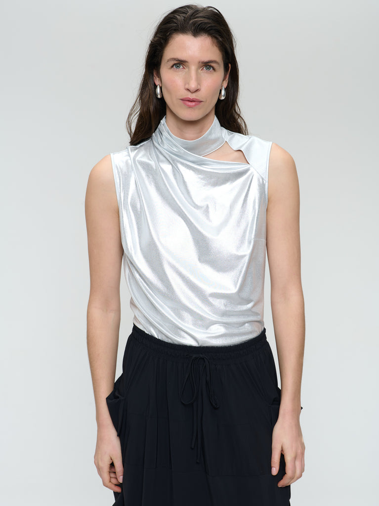 Jane Lushka Naomi Silver Shine Foil Top Silver