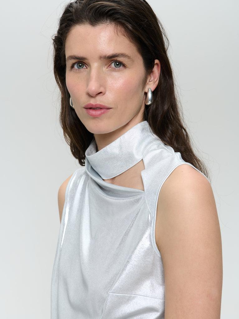 Jane Lushka Naomi Silver Shine Foil Top Silver