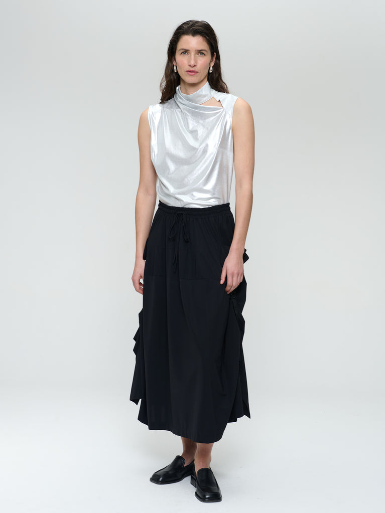 jane lushka Naomi silver shine foil top Silver