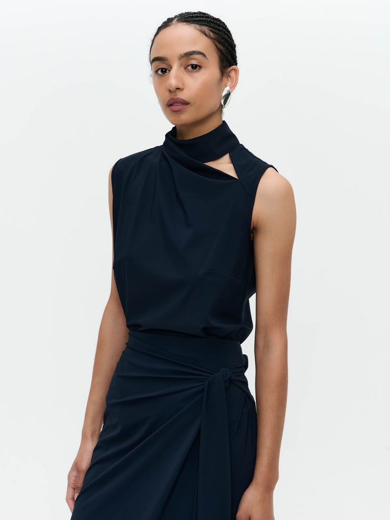 Jane Lushka Naomi Strech Technical Jersey Top Blue