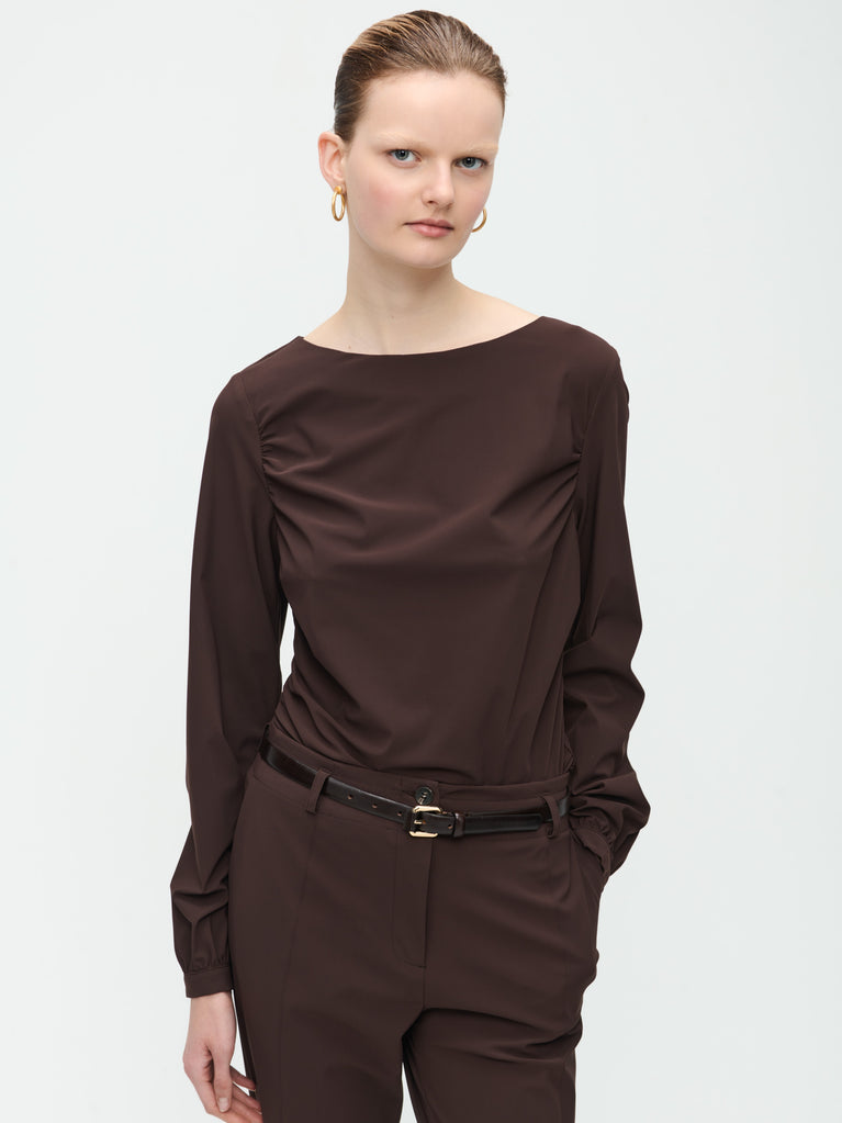 Jane Lushka Nina Top Technical Jersey Dark Brown