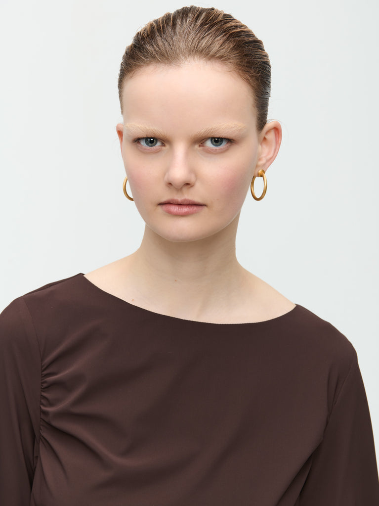 Jane Lushka Nina Top Technical Jersey Dark Brown