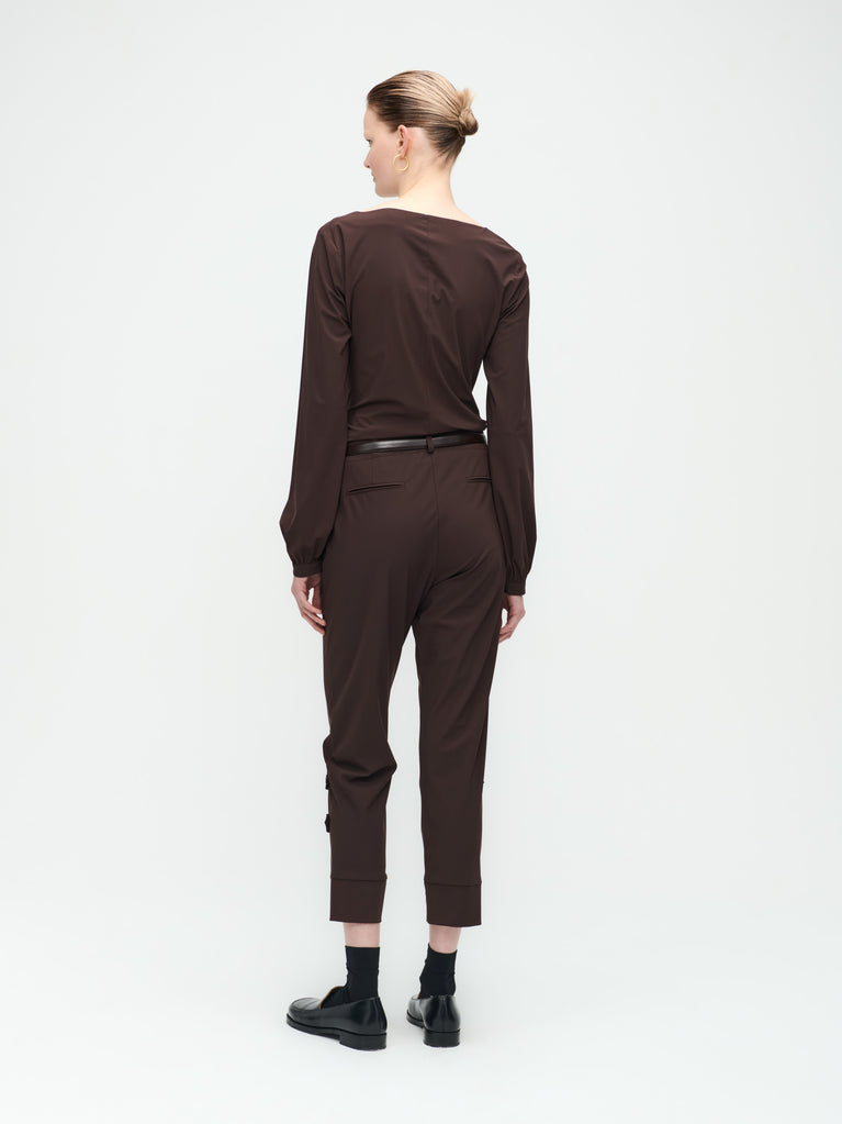 Jane Lushka Nina Top Technical Jersey Dark Brown