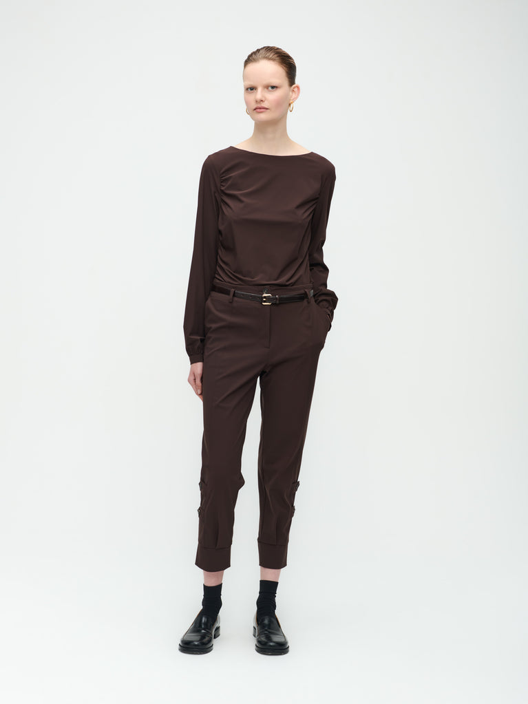 jane lushka Nina Top Technical Jersey Dark Brown