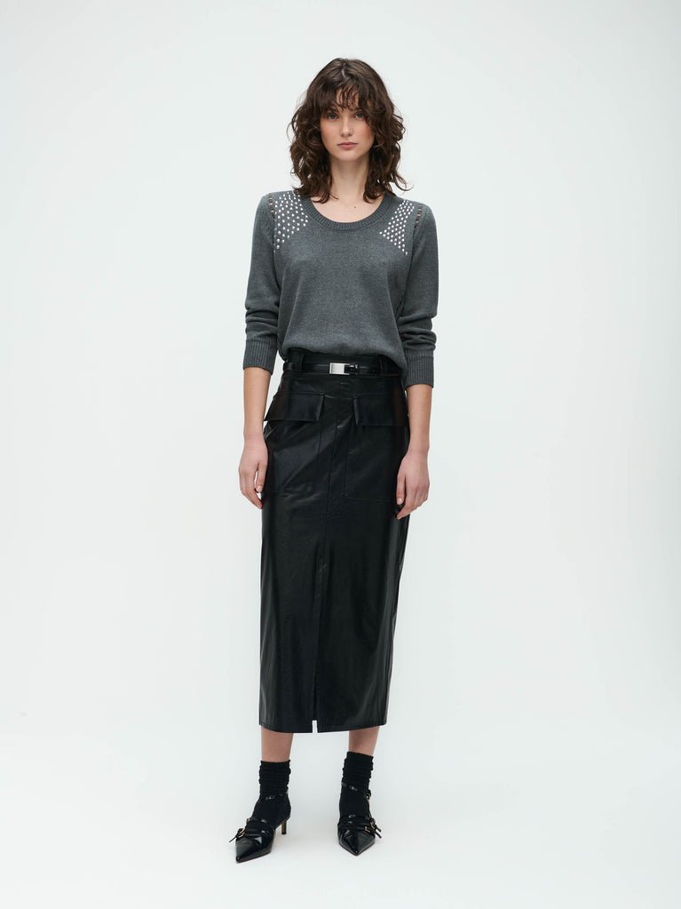 Jane Lushka Pullover Mettal Eyelets Grey