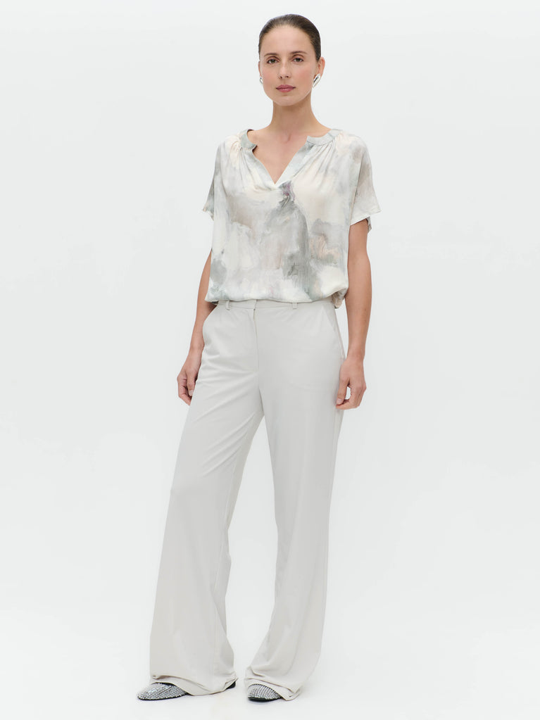 jane lushka Remi printed silk viscose top Grey