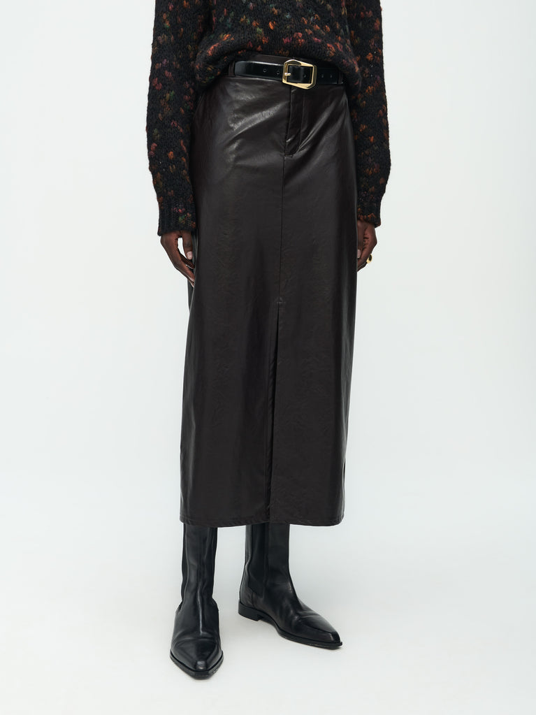 Jane Lushka Rill Skirt Brown