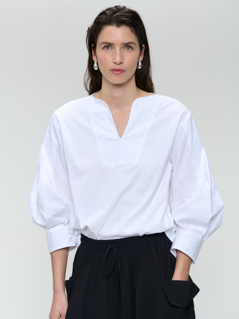 Jane Lushka Sally Mix Cotton Top White