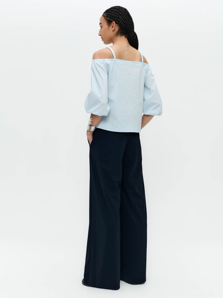 Jane Lushka Samira Cotton Mix Top Light Blue