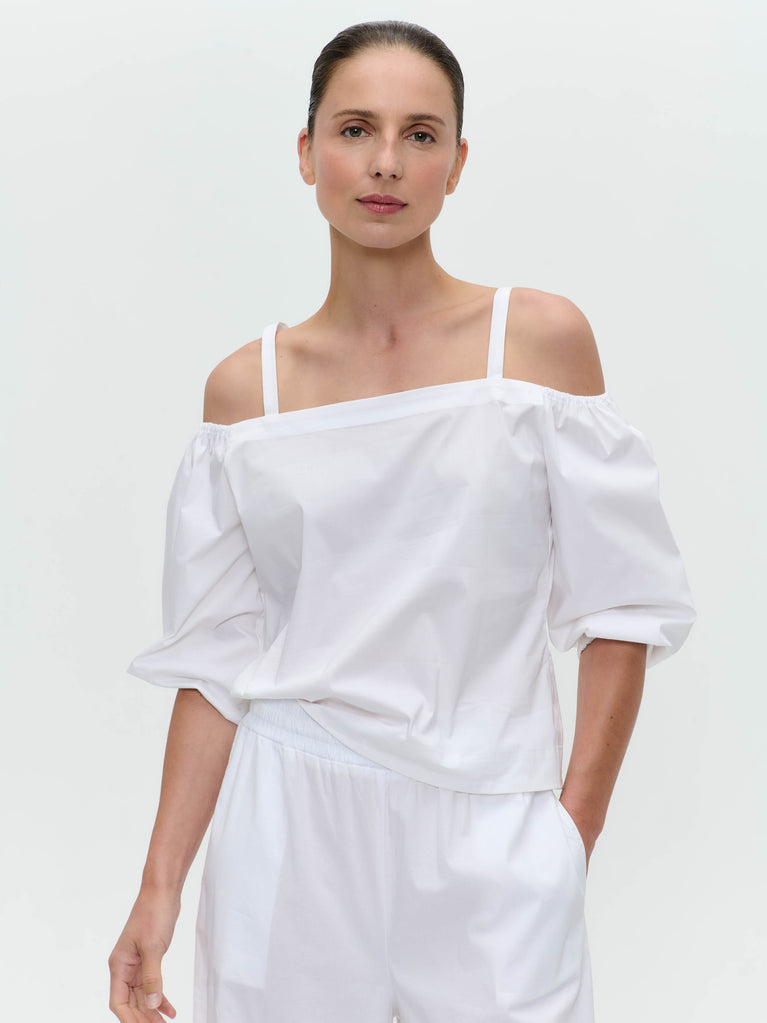 Jane Lushka Samira Cotton Mix Top White