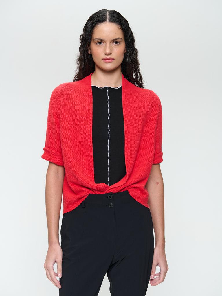 Jane Lushka Seamless Cotton Cardigan 394 Corallo