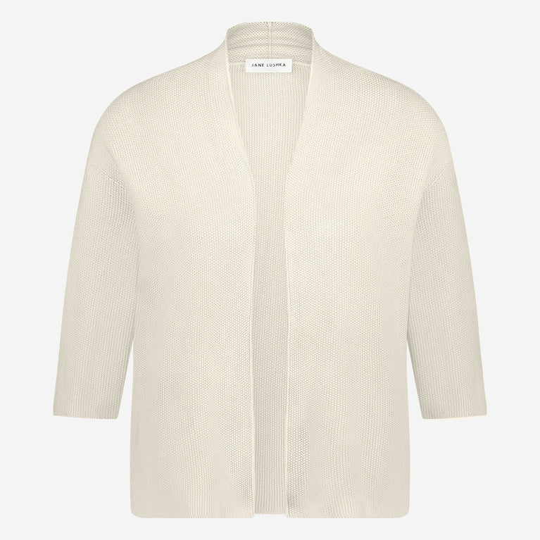 Jane Lushka Seamless Cotton Cardigan 394 Ecru