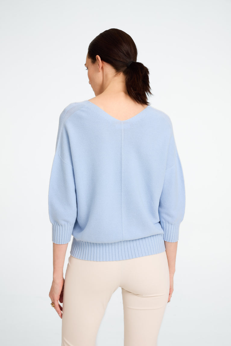 Jane Lushka Seamless Cotton Pullover 317 Azzurro