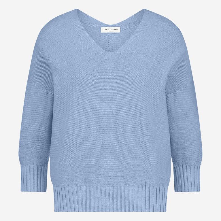 Jane Lushka Seamless Cotton Pullover 317 Azzurro