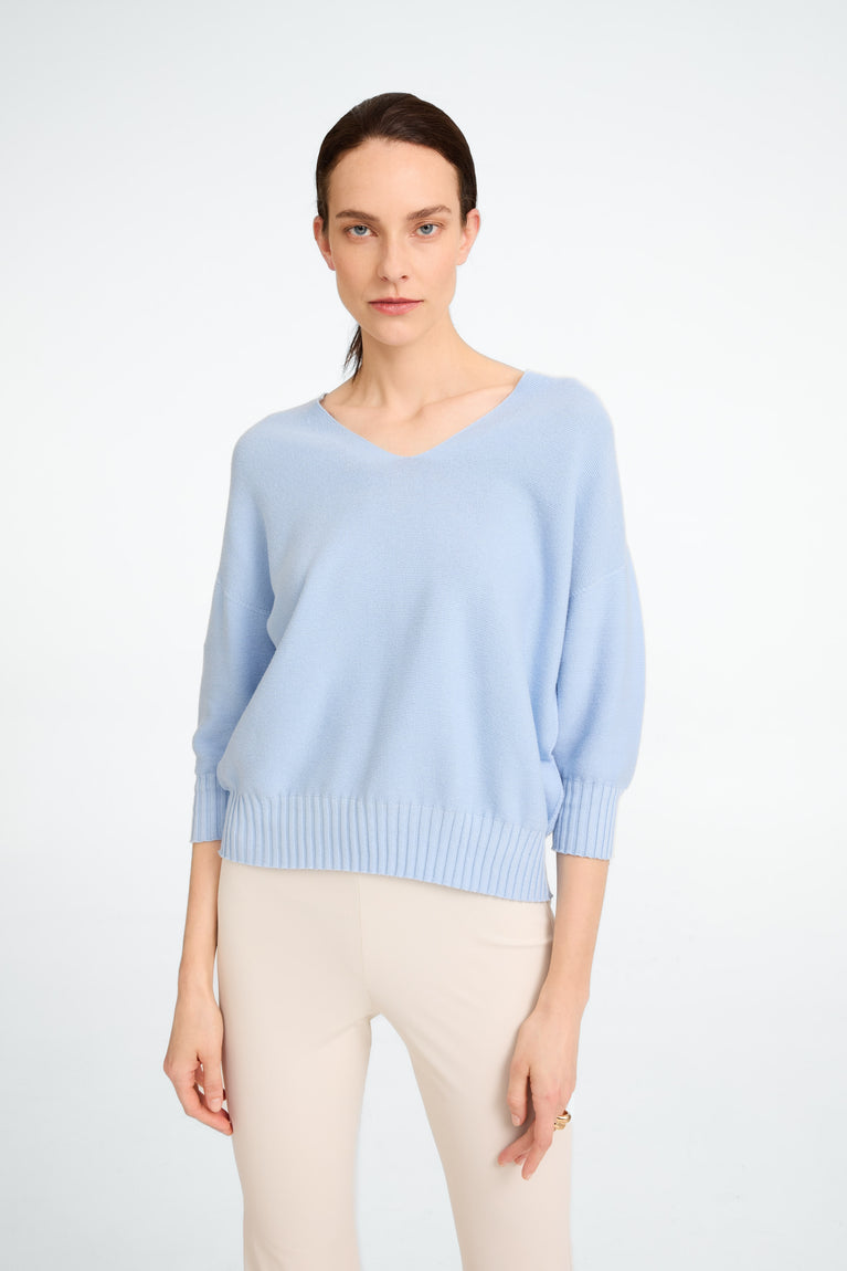 jane lushka Seamless cotton pullover 317 Azzurro
