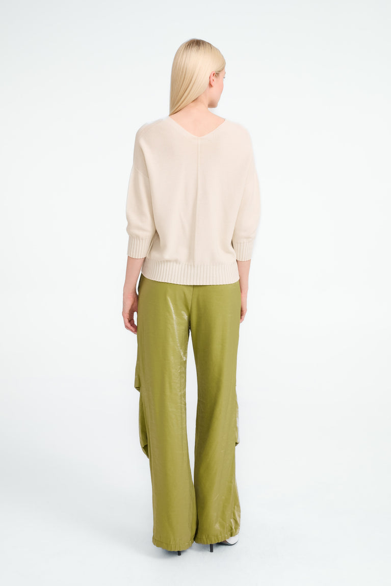 Jane Lushka Seamless Cotton Pullover 317 Ecru