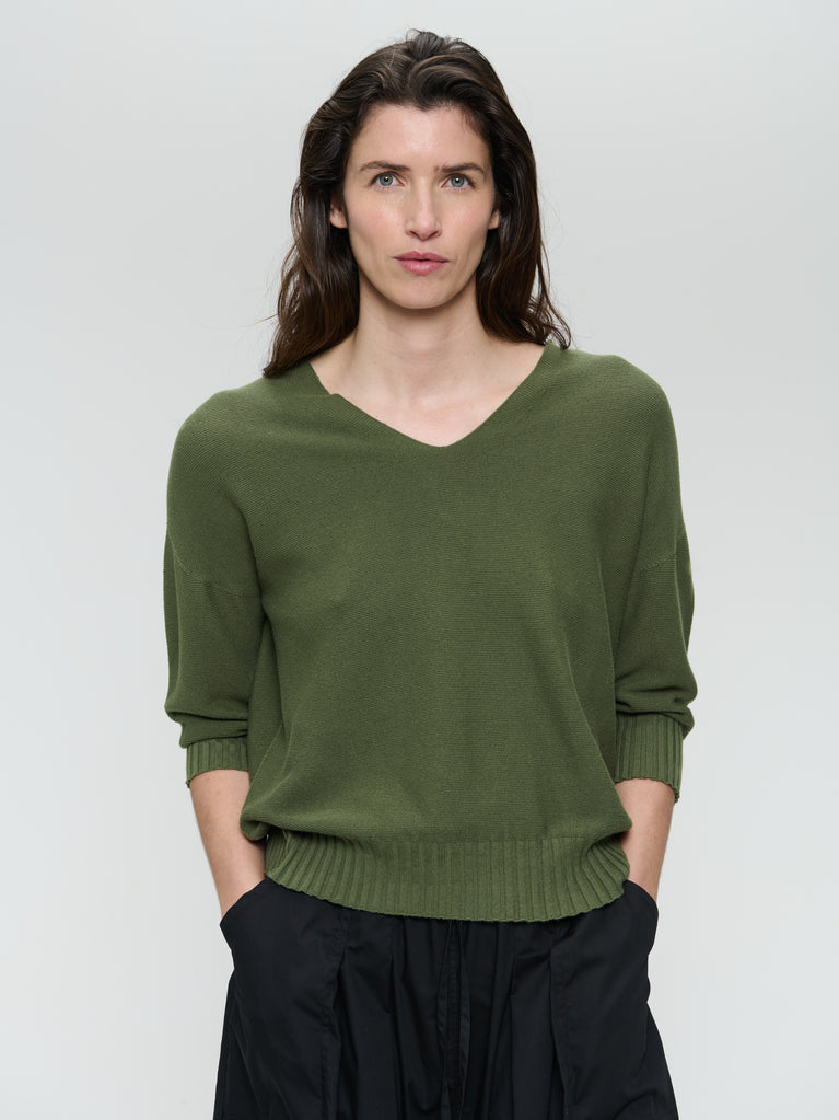 Jane Lushka Seamless Cotton Pullover 317 Verde