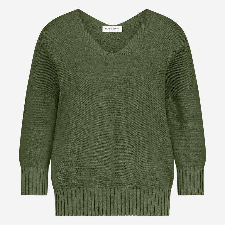 Jane Lushka Seamless Cotton Pullover 317 Verde