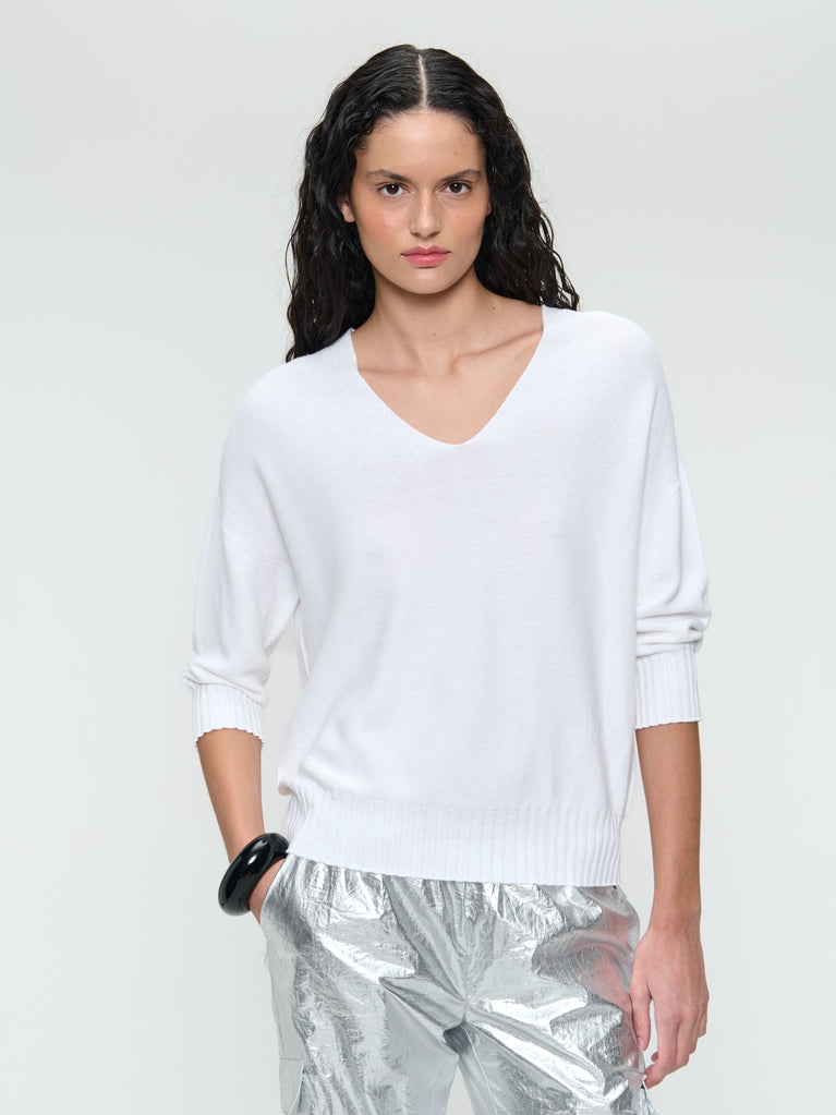 Jane Lushka Seamless Cotton Pullover 317 White