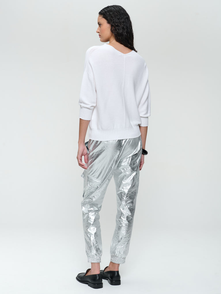 Jane Lushka Seamless Cotton Pullover 317 White