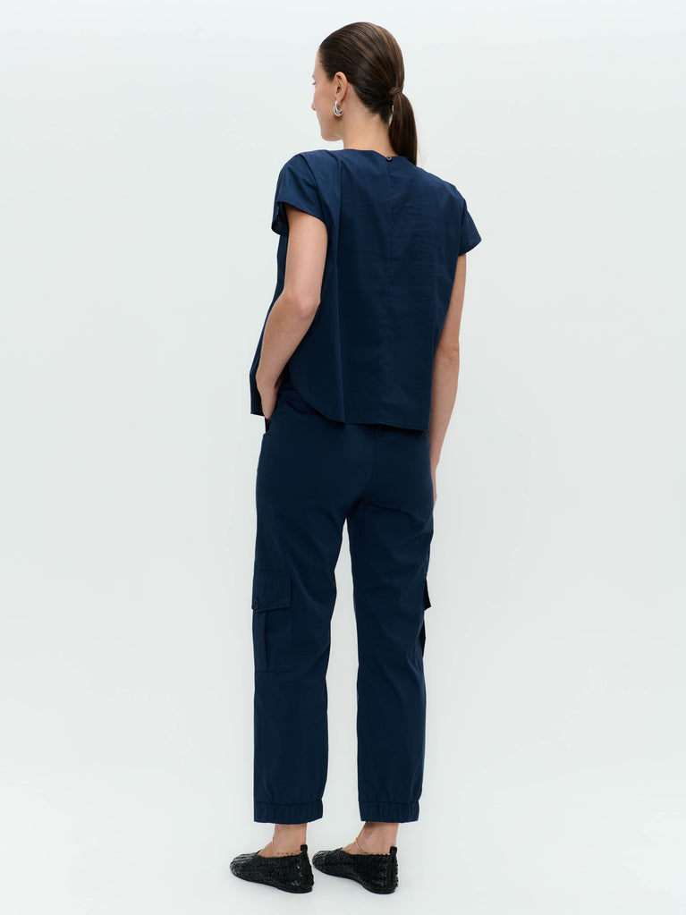 Jane Lushka Sesamo Poplin Pants Blue Denim
