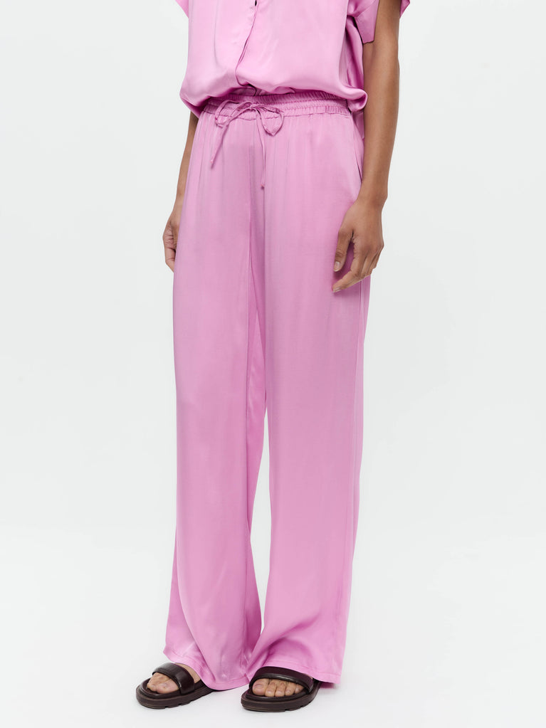 Jane Lushka Simone Saten Viscose Pants Pink