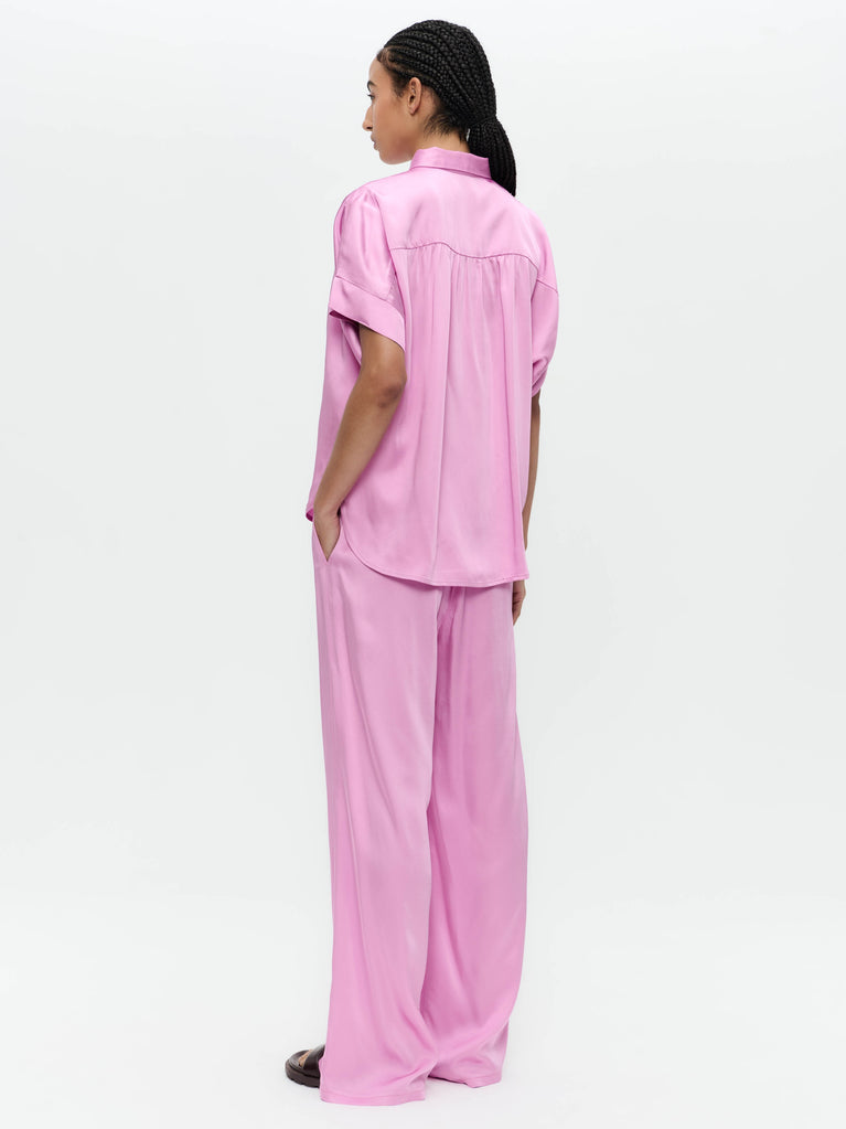 Jane Lushka Simone Saten Viscose Pants Pink