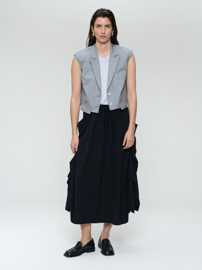 jane lushka TillyN shiny line viscose vest Grey