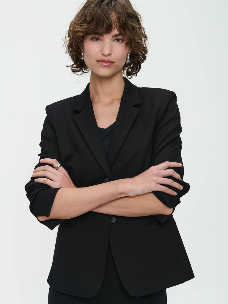 Jane Lushka Tom Terry Jersey Blazer Old Black