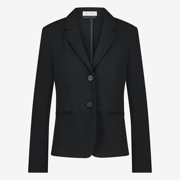 Jane Lushka Tom Terry Jersey Blazer Old Black