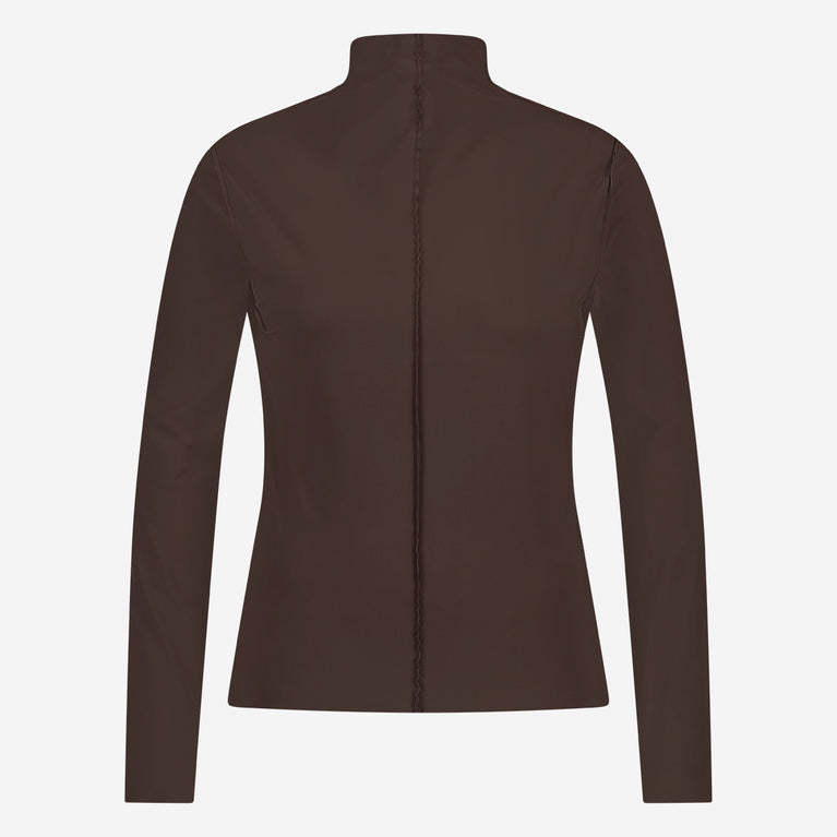 Jane Lushka Zara Top Technical Jersey Dark Brown