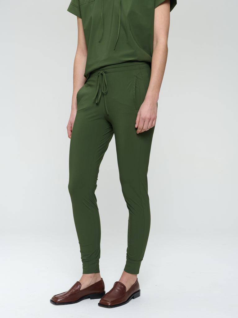 Jane Lushka John Strech Technical Jersey Pants Oliva Green
