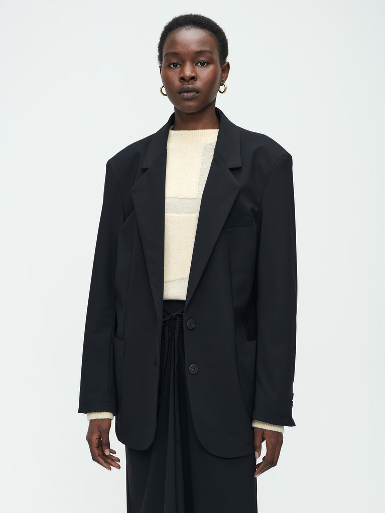 Jane Lushka Lennard Oversize Blazer Technical Jersey Black