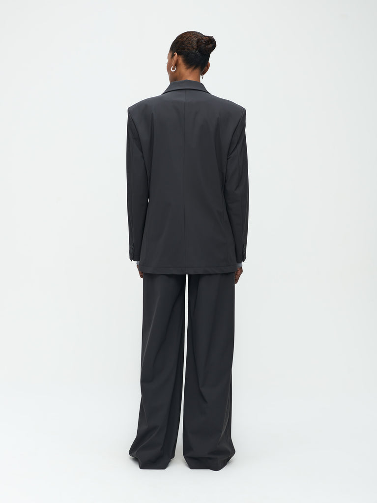 Jane Lushka Lennard Oversize Blazer Technical Jersey Dark Grey