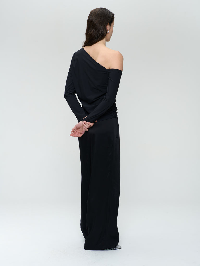 Jane Lushka Lidia Strech Technical Jersey Top Black