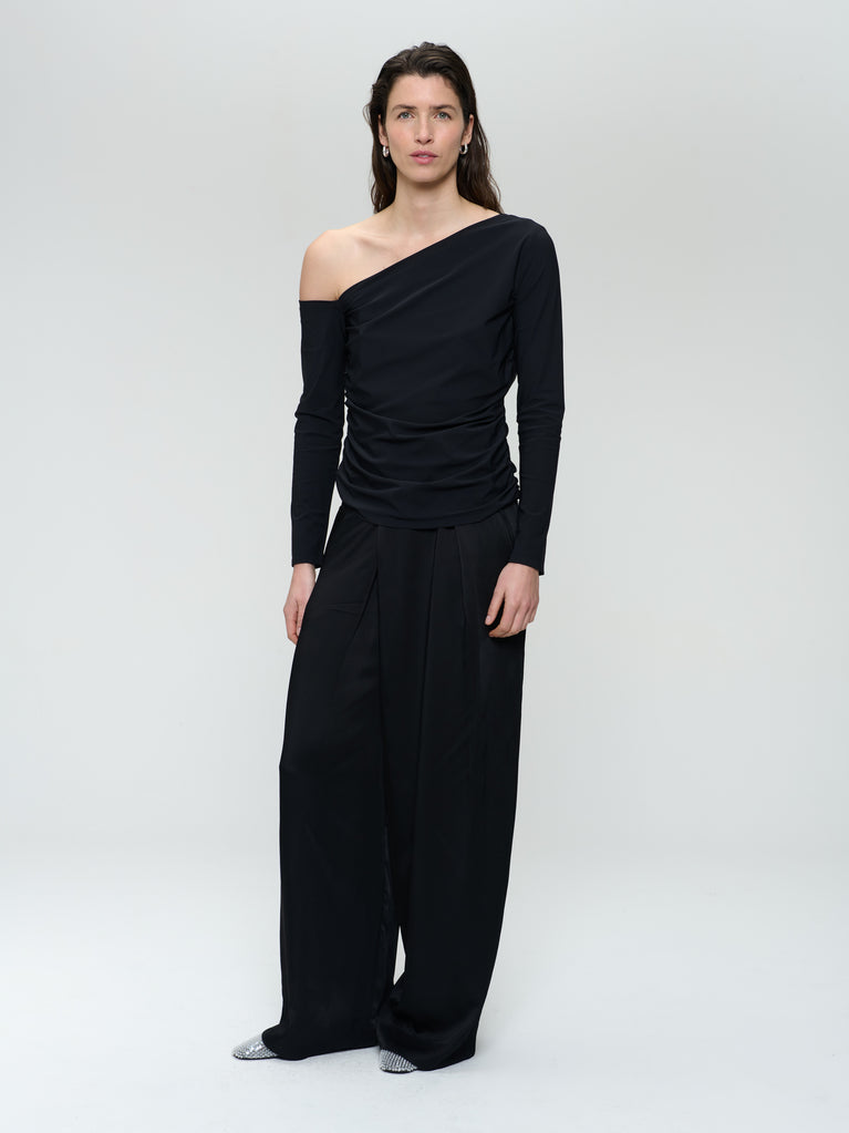 jane lushka Lidia strech technical jersey top Black