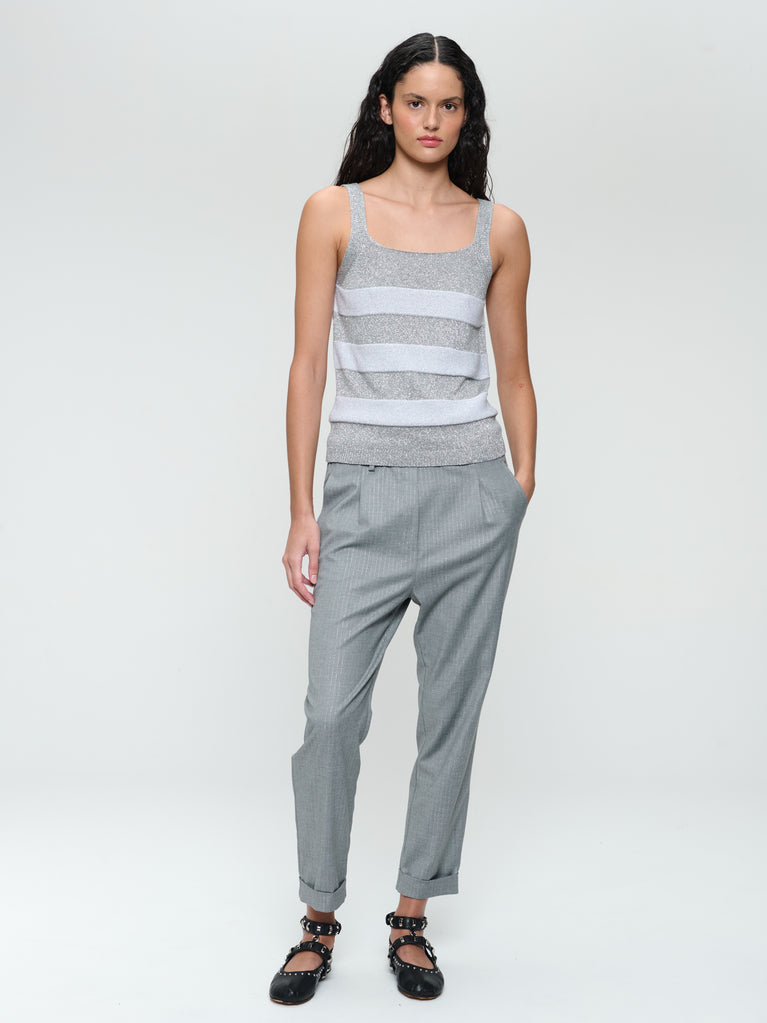 jane lushka Lurex shiny line top 25053 Silver Shiny