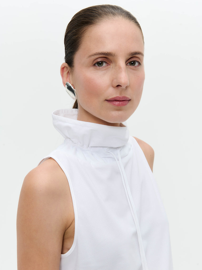 Jane Lushka Malvo Structure Technical Jersey Top White