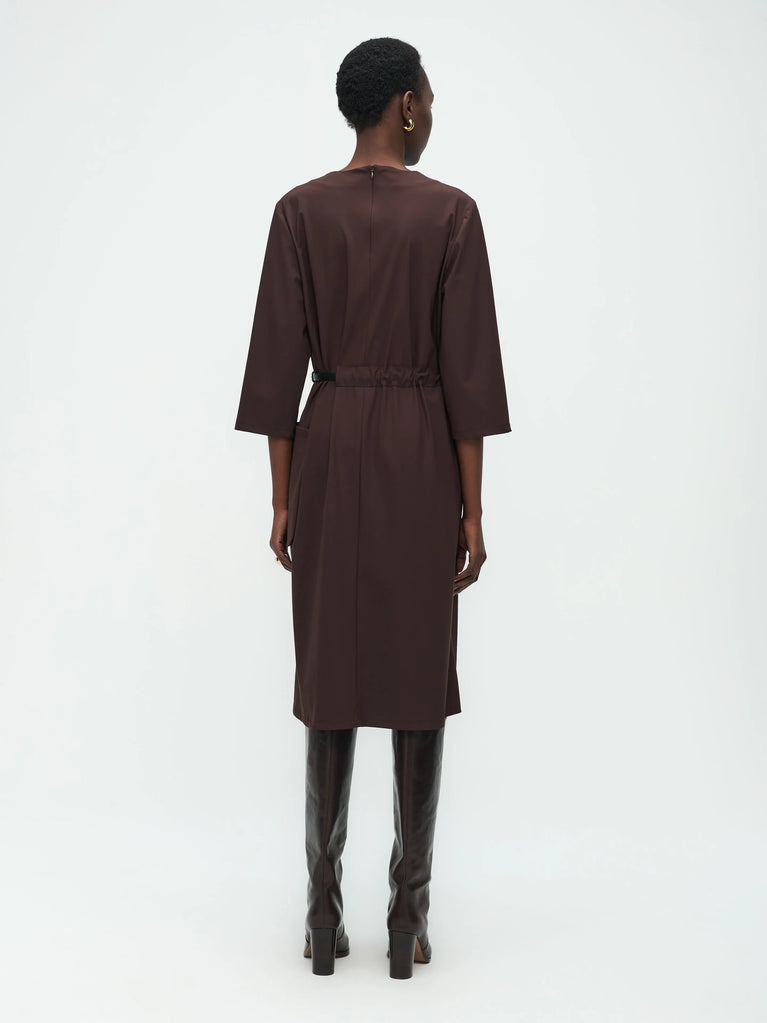 Jane Lushka Marlou Dress Technical Jersey Dark Brown