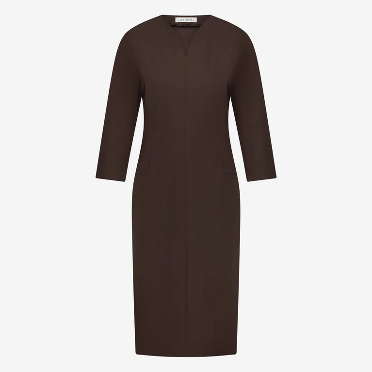 jane lushka Martina Dress Technical Jersey Dark Brown
